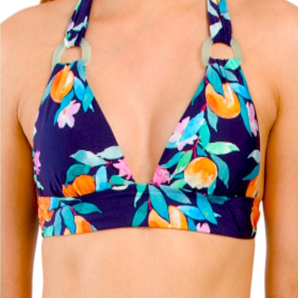 Sunshine 79 La Blanca Love & Peaches Bikini Set Size 12 Top Shirred Hi Cut